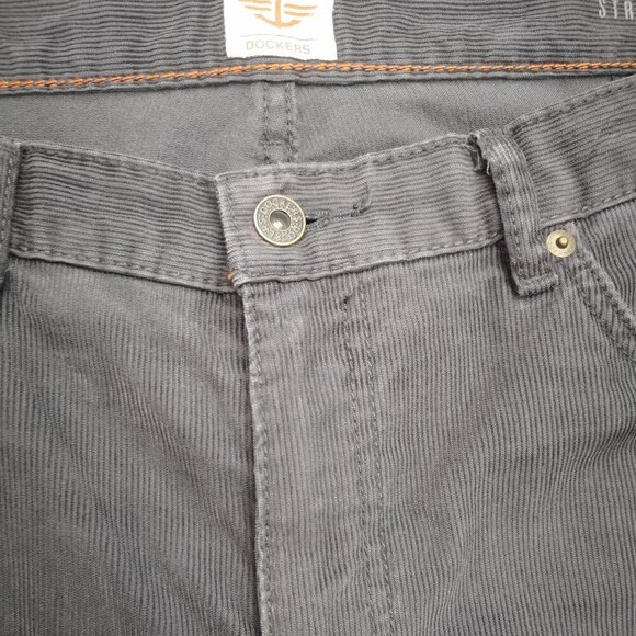 Dockers Men's Size 38/32 Dark Grey Straight Fit Corduroy Pants - Picture 6 of 16